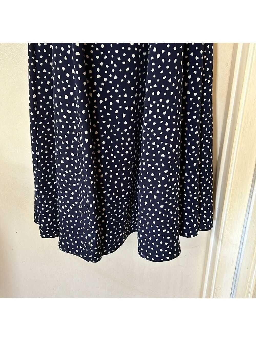 Kimchi Blue navy and white polka dot apron dress size 0 - Picture 3 of 10